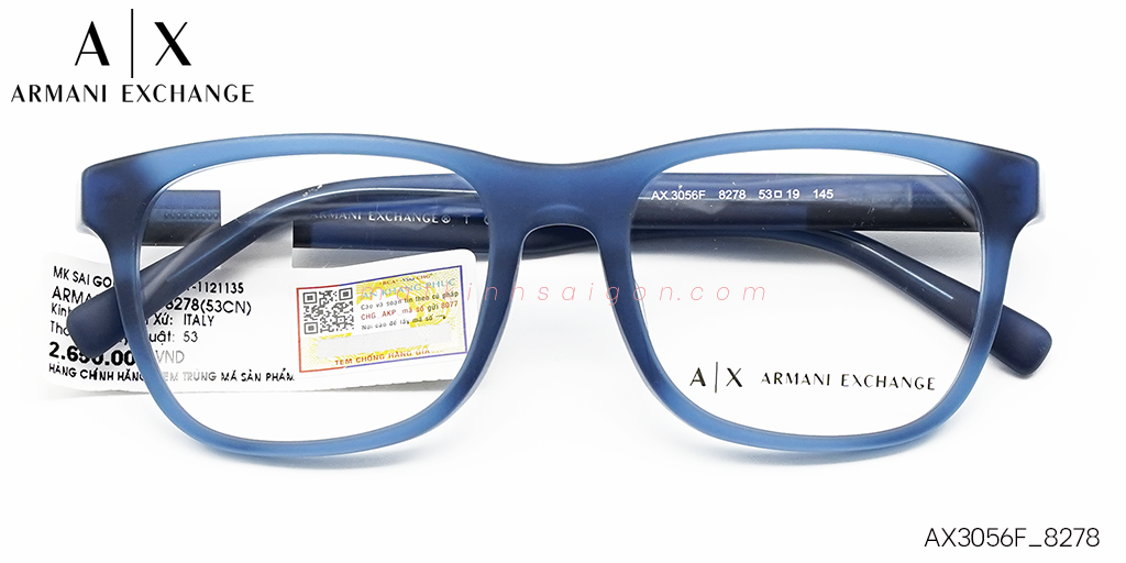 Gọng Kính Nhựa TR90 Armani Exchange AX3056F_8278 - Hover