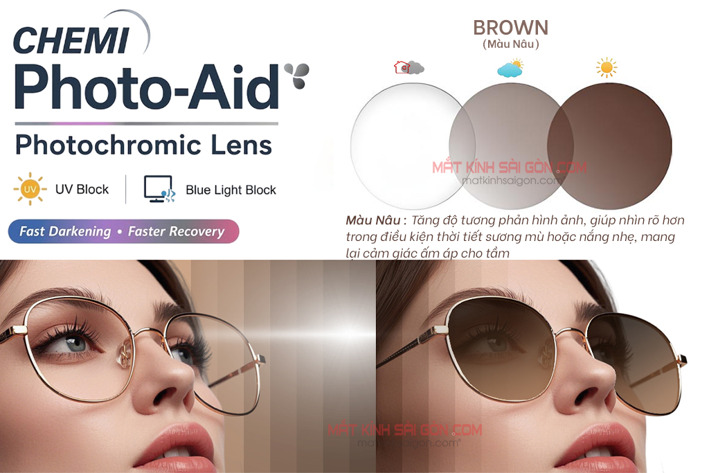 TRÒNG KÍNH ĐỔI MÀU CHEMI PHOTO AID 1.60 - Hình 5