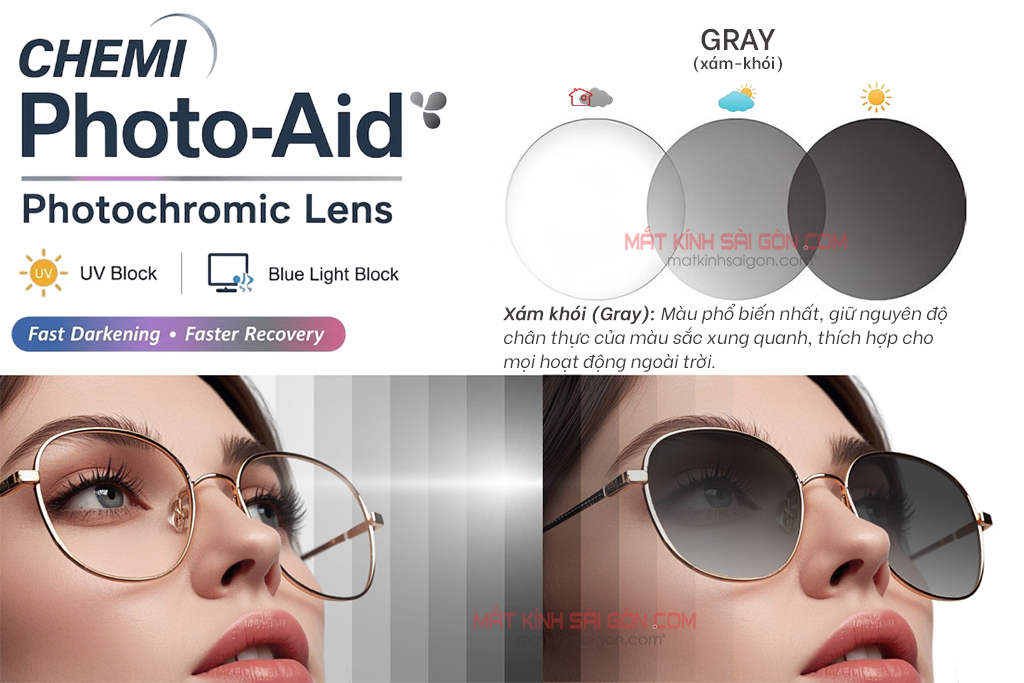 TRÒNG KÍNH ĐỔI MÀU CHEMI PHOTO AID 1.60 - Hình 6