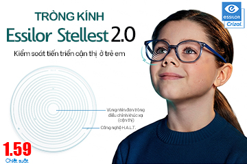 Tròng Kính Kiểm Soát Tiến Triển Cận Thị Essilor® Stellest™ 2.0