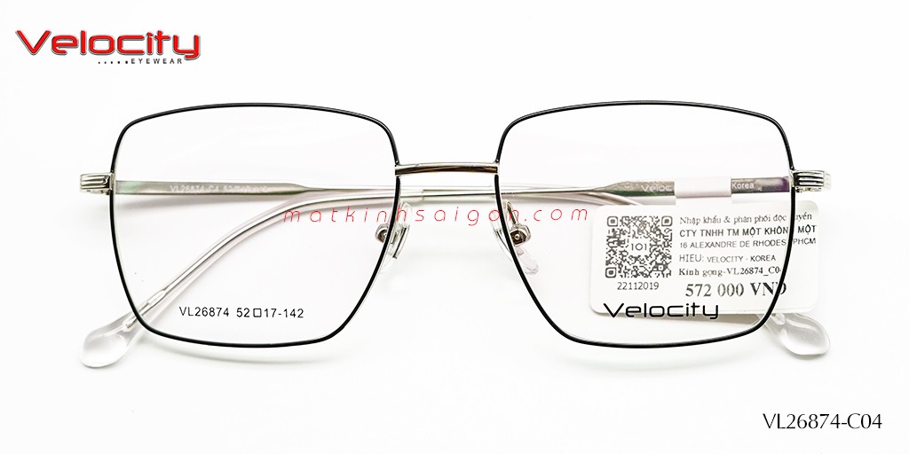 GỌNG KÍNH HỢP KIM VELOCITY VL26874-C04 - Hover