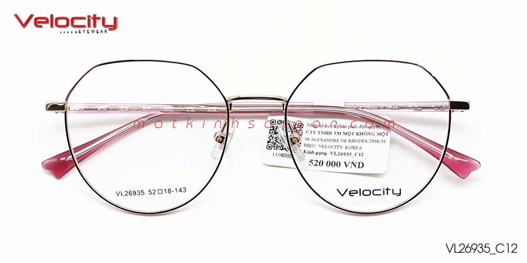 GỌNG KÍNH HỢP KIM VELOCITY VL26935_C12 - Hover