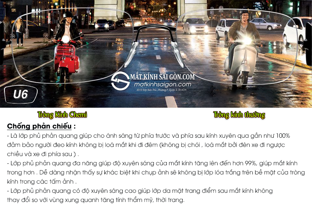 Tròng Kính 1.56 Chemi U6 BLUE LIGHT CUT - Hình 10
