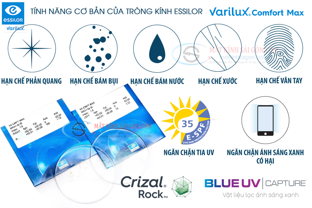 Tròng Kính Đa Tròng 1.50 Essilor Varilux Comfort Max - Hình 5