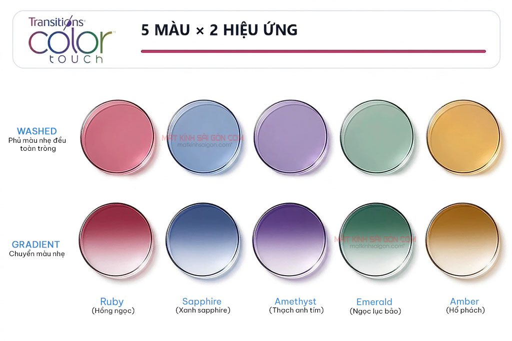 Tròng Kính Đổi Màu 1.56 Essilor Crizal® Transitions® Color Touch™ - Hình 4